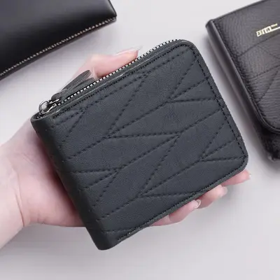 New Men's Short Wallet with Multi-Card Slots and Large Capacity Coin Purse - 1