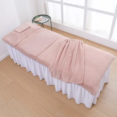 Beauty Salon Towel Coral Fleece with Laser Engraving and Embroidered Logo