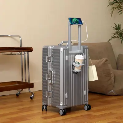 Student Trolley Suitcase with Aluminum Frame and Combination Lock - 4