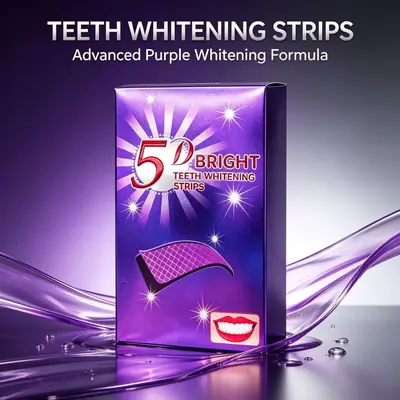 5D Lila Zahnaufhellungsstreifen, WHITE STRIPS Stil - 4