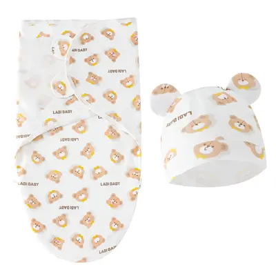 Newborn Swaddle Sleeping Bag Set with Spring Silk Blanket and Hat, Model 8304 - 11