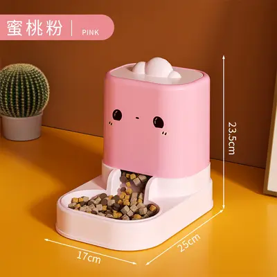 Cordless Mobile Cat and Dog Water Fountain with Integrated Food Bowl - 12
