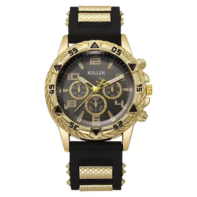 Men's quartz watch, silicone band, casual style