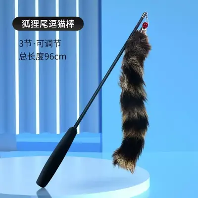 Retractable Cat Teaser Wand with Feather Replacement Heads and Bell, for Kittens - 9
