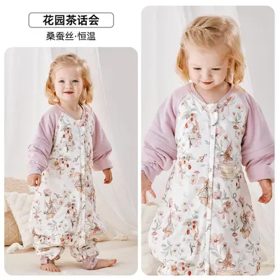 Padded Children's Sleeping Bag with Detachable Sleeves and Split Legs - 9