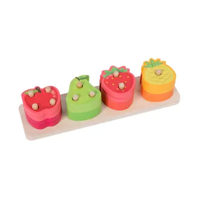 Wooden Fruit Bead Stringing Toy, Montessori Early Education for Toddlers - 6