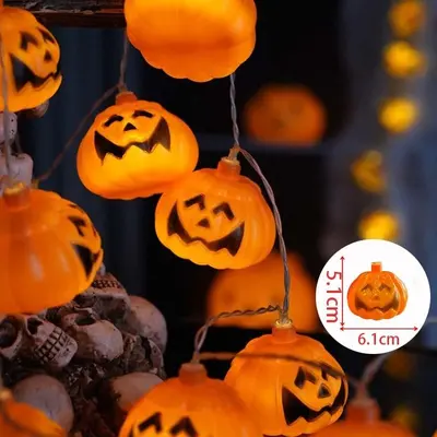 LED Halloween Light String with Pumpkin and Ghost Decor, Party Decoration - 8