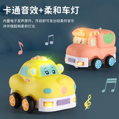 跨境儿童二通搪胶遥控电动车益智软胶耐摔卡通玩具汽车