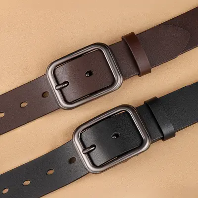 Men's New Style Top Grain Cowhide Belt with Japanese Buckle Genuine Leather High-end Business Versatile Casual Trendy Waistband