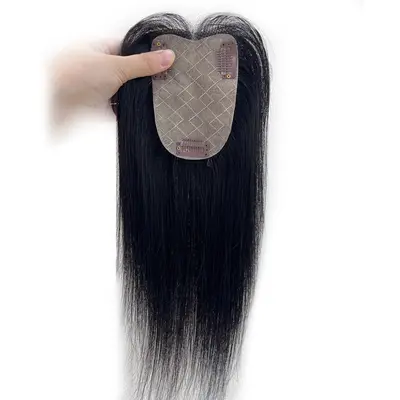 Hair Topper Clip-in Women's Full Real Hair Top Piece to Cover Gray Hair, Natural Volume Boost, Fluffy, High Crown, Invisible Base Hair Replacement Piece