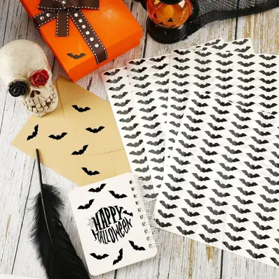 Halloween Bat Stickers, Waterproof Synthetic Paper, Black, Self-Adhesive