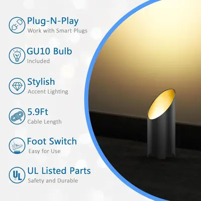 GU10 three-color dimmable recessed angle downlight with foot switch