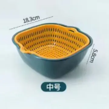 塑料双层洗菜盆沥水篮子厨房多功能客厅家用水果盘洗水果菜篮子 - 8