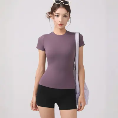 Women's Breathable Short Sleeve Yoga T-Shirt - 3