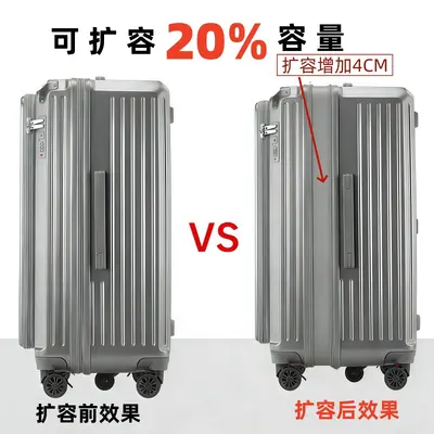 Expandable Carry-On Suitcase, Large Capacity, Zipper with Combination Lock - 3