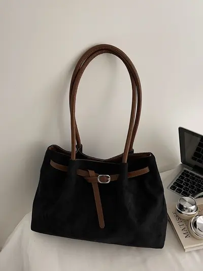 Leopar Desenli Kadın Tote Çanta, Koltuk Altı Model, Büyük Hacim - 4