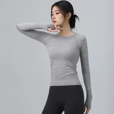 Women's yoga top, long sleeve, quick-dry, outdoor - 7
