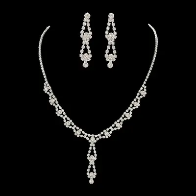 Cross-border bestselling fashion pearl necklace for women bridal jewelry earrings high-end luxury niche collarbone chain accessories - 13