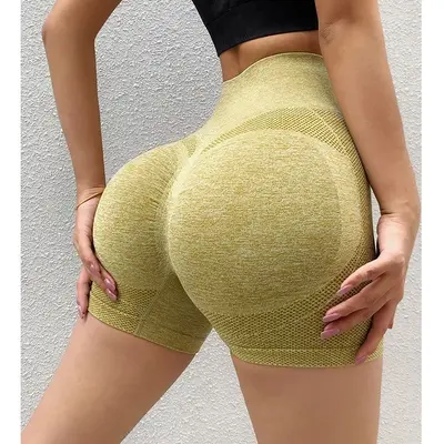 Women's High-Waist Seamless Butt-Lift 3/4 Fitness Leggings, Quick-Dry - 1
