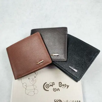 Men's Multifunctional PU Leather Short Wallet, Horizontal Design - 1