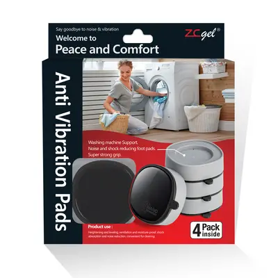 Washing Machine Feet Pads, Shock Absorbing, Non-Slip, Height Adjustable - 8