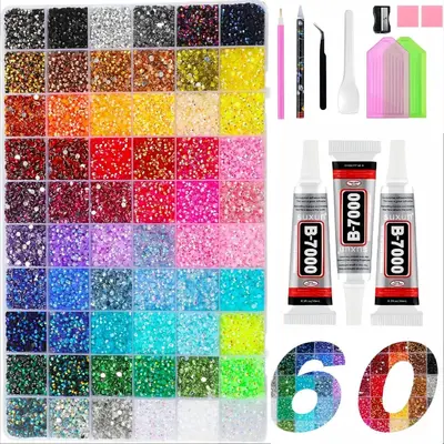 3mm Resin Flatback Nail Rhinestones, Mixed Colors - 7