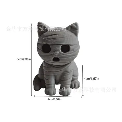 3D Printed Halloween Cat Mini Animal Figure with Movable Joints