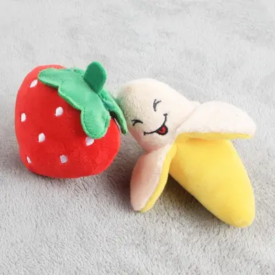 Plush Squeaky Fruit Series Pet Toy for Dogs and Cats, Chew-Resistant - 3