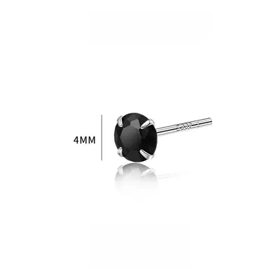 999 pure silver men's ear studs diamond design - 8