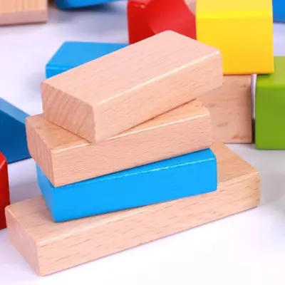 Solid Wood 100-Piece Large Building Blocks Toy for Kids Ages 2-4 - 3
