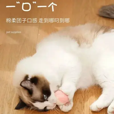静音毛绒猫玩具球微弹力逗猫棒耐咬冬季保暖猫咪自嗨解闷宠物用品 - 5