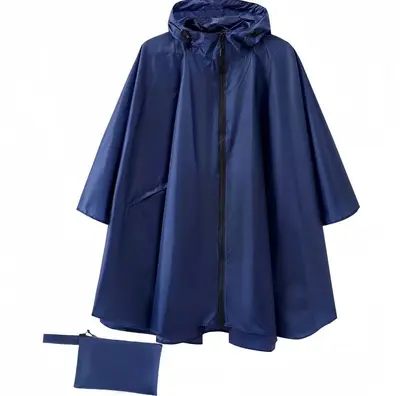 Poncho-Regenjacke, Erwachsene, tragbar mit Reißverschluss - 6