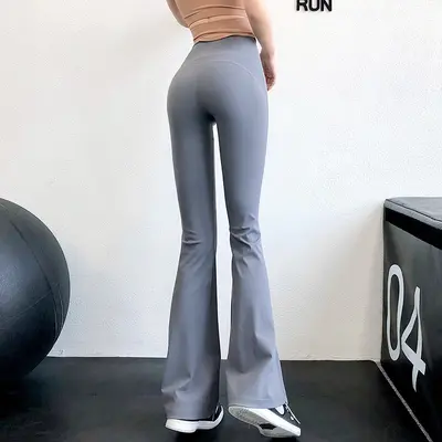 LULU High-Waist Flared Yoga Pants, Butt-Lifting, High Elasticity - 4
