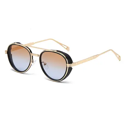 Retro Oval Sunglasses with Side Protection, Unisex - 11