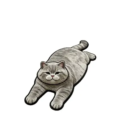 Realistic Cat Imitation Cashmere Bath Mat, Thick Absorbent Bedroom Rug