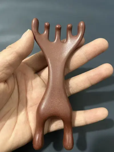 Horn massage comb five-prong small rake head neck eye body massage scraping face meridian massage comb - 9