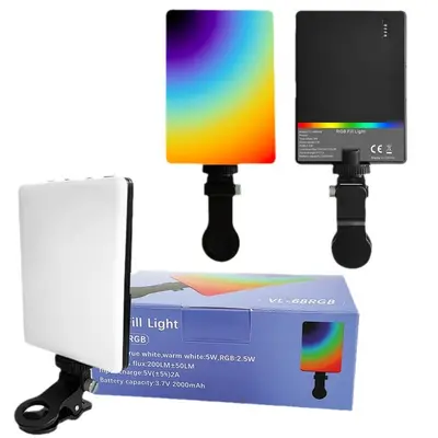 Tragbare Fill-Light für Live-Streaming, tragbare Fotoleuchte, dreifarbige RGB Softlight für Foto-, Kamera- und Telefon-Fill-Light.