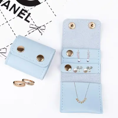 PU Deri Çok Fonksiyonlu Yaratıcı Moda Takı Çantası Taşınabilir Seyahat Mücevher Yüzük Küpe Halka Saklama Mini Çanta - 7