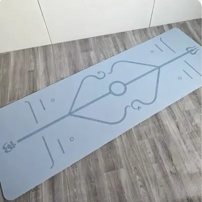 TPE Two-Tone Yoga Mat, Double-Sided Non-Slip, Odorless, With Position Lines - 4
