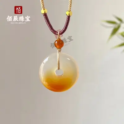 Beyaz kalsedon kolye, Pixiu ve Guanyin başlı, yeşim takı - 9