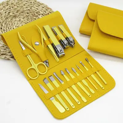 Nail scissor set 16-piece set nail cutting, manicure, beauty tweezers, pedicure knife, ear pick knife ready-made beauty tools