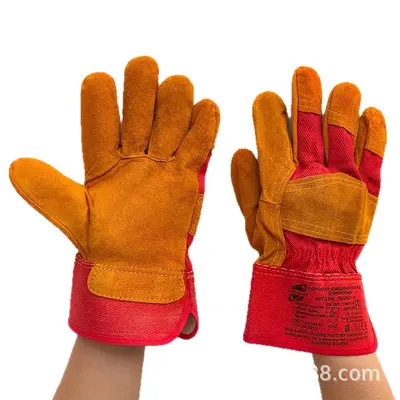 Cowhide Work Gloves, Wear-Resistant and Non-Slip