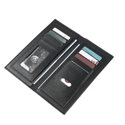 Retro erkek uzun cüzdan, ince, yağlı mum deri, çok kartlıklı - 2