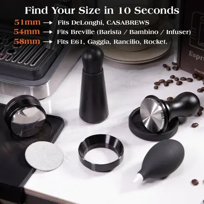 Runder Espresso-Tamper mit konstanter Kraft und Kaffeeverteiler