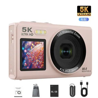 5K HD Digitalkamera, Dual-Display, WLAN, tragbare Vlog-Kamera - 8
