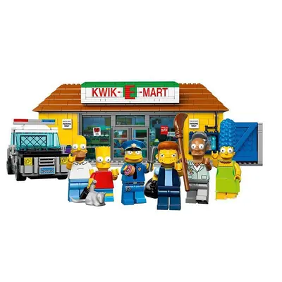 Cross-border 11016 Creative Street View Architecture Simpson Supermarket Model Small Particle Assembly Building Block Toy X19044