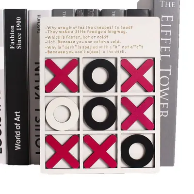 Ahşap Dokuz Kareli XO Tic-Tac-Toe Masa Oyunu, Çocuk Erken Eğitim ve Mantık Oyuncağı