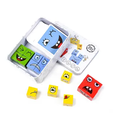 Children's Flip Face Wooden Magic Cube Educational Desktop Battle Game - 6