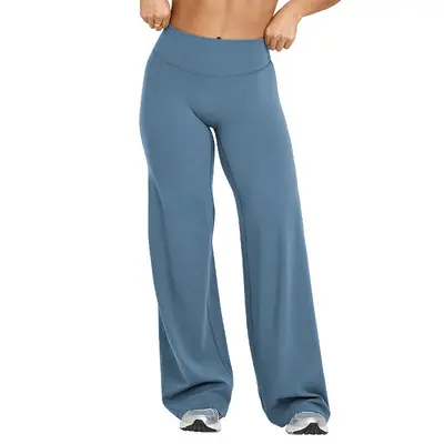 Women's High-Waist Straight-Leg Yoga Pants, Loose Slimming Fit