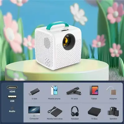 Neues Q2 Mini-Beamer-Modell für den Außenhandel, Heimkino in HD, kabellose Smartphone-Spiegelung, tragbarer Projektor für Heimkino